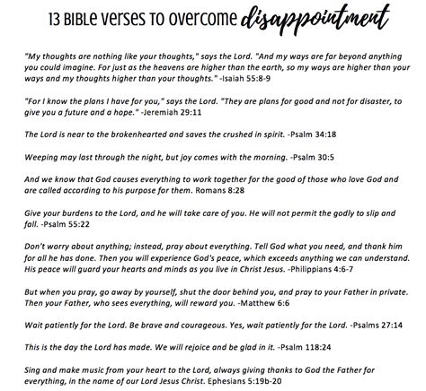 13 Bible Verses On Overcoming Disappointment Printable Feels Like Home