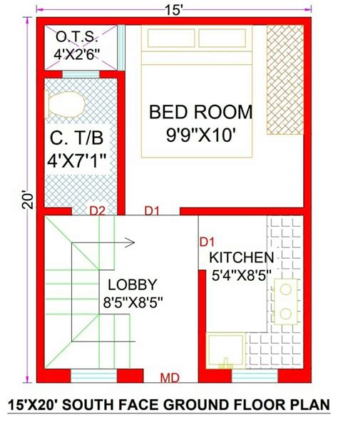 15X20 House Plan 300 Sq Ft House Design