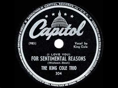 1947 Hits Archive I Love You For Sentimental Reasons Nat King Cole