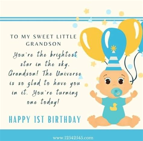 1St Birthday Wishes For Grandson Messages Quotes Status Greetings