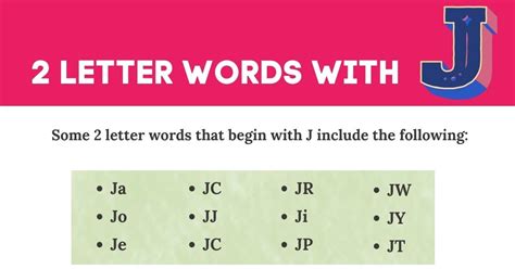 2 Letter Words With J List Of Two Letter Words With J 7Esl