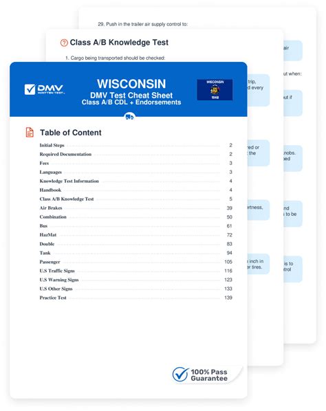 2024 Wisconsin Dmv Cdl Test Cheat Sheet. 99% Pass Rate!