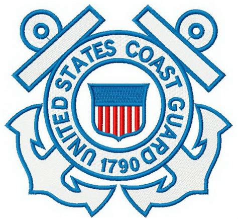 3 Sizes Us Coast Guard Outline Logo Machine Embroidery Etsy Canada