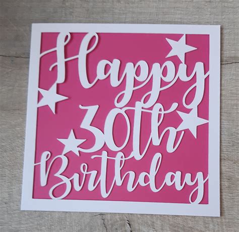 30Th Birthday Card For Her Personalised 30Th Happy Birthday Etsy