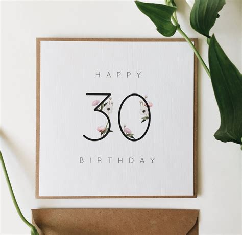 30Th Birthday Card Handmade Birthday Milestone Card Happy Etsy In