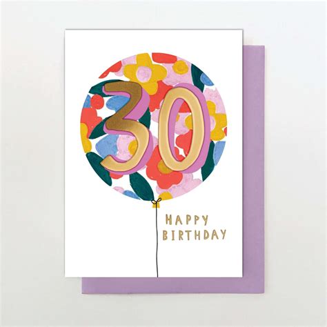 30Th Birthday Card The Dotty House