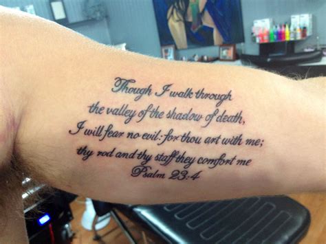 40 Psalm 23 Tattoo Designs For Men Bible Verse Ink Ideas