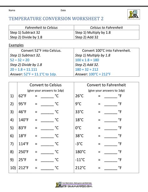 43 Temperature Conversion Worksheet Kelvin Celsius Fahrenheit