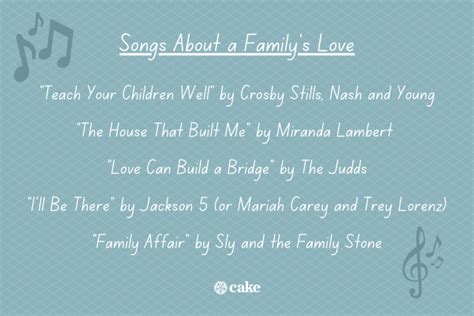 45 Popular Songs About A Family S Love Issues Resilience Cake Blog