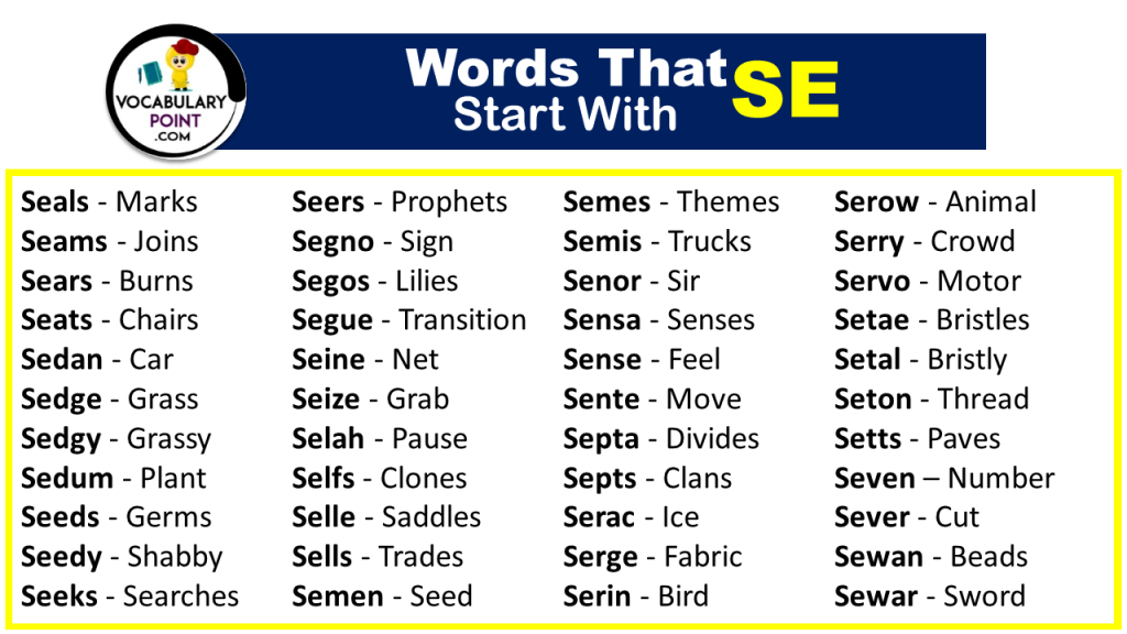 5 Letter Words That Start With Se Vocabulary Point