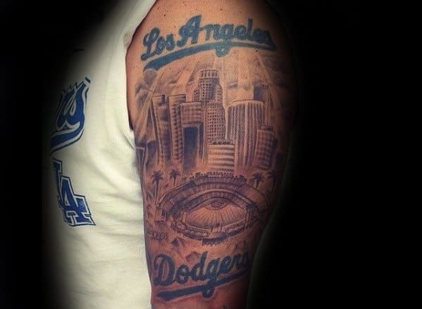 60 Los Angeles Dodgers Tattoos For Men Baseball Ink Ideas