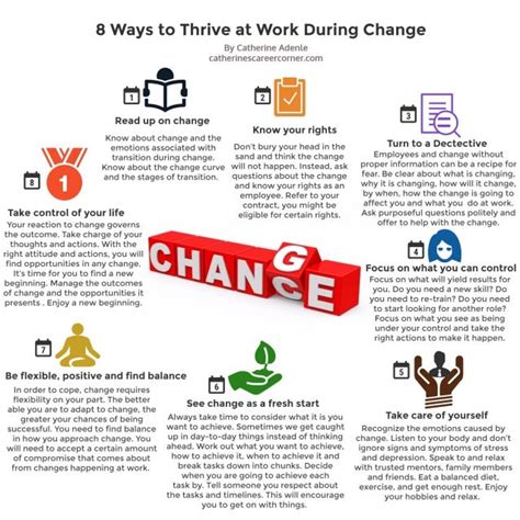 8 Ways To Thrive During Change At Work Infographic