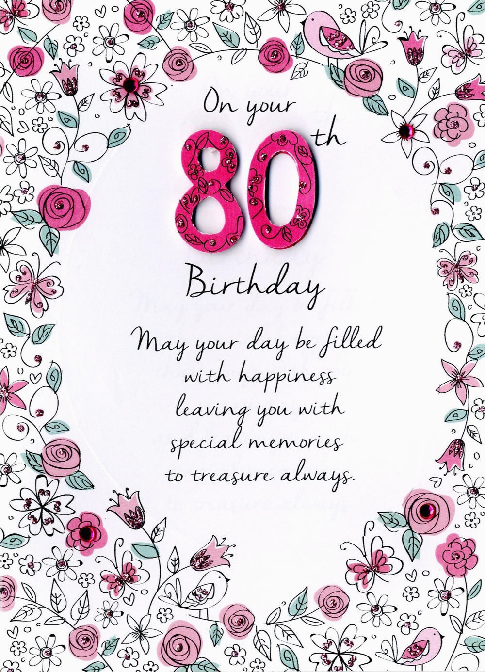 80 Birthday Female 80Th Birthday Card Female 5 Style Celebrations