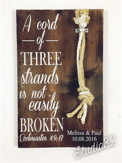 A Cord Of Three Strands Is Not Easily Broken Sign By Thestudio32 Cord