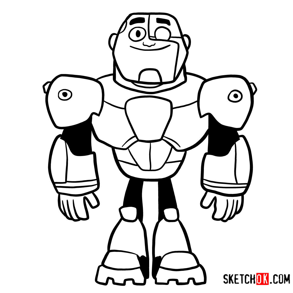 A Guide On How To Draw Chibi Cyborg From Teen Titans Go