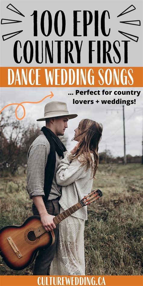 A Man And Woman Are Standing In The Grass With Their Guitars Text Reads 100 Epic Country First