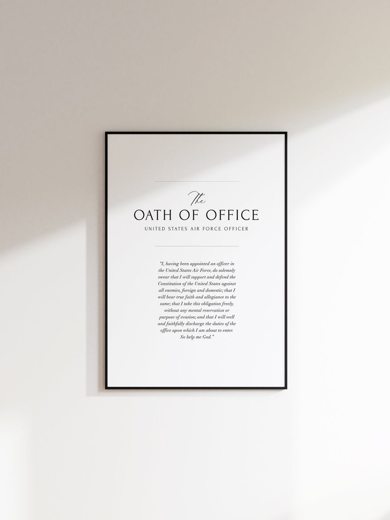 Air Force Officer Oath Of Office Digital Print Etsy