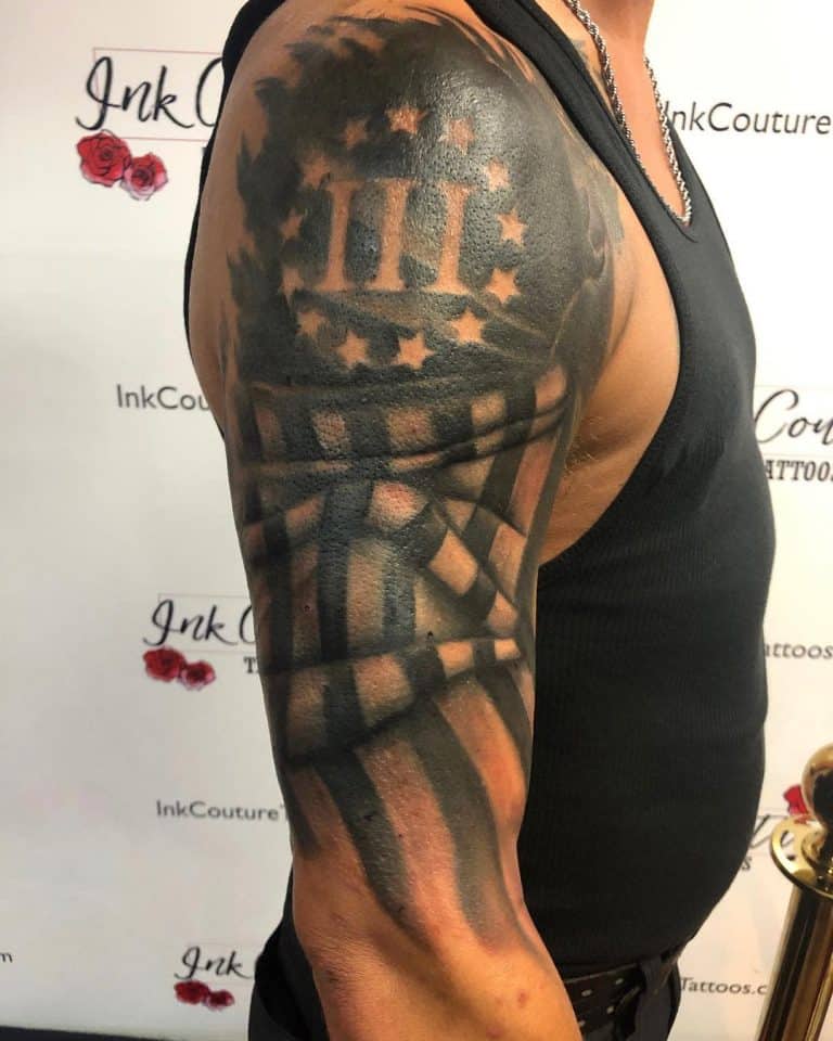 American Flag Sleeve Tattoo Shoulder Tattoo Flag Tattoo Sleeve Tattoos