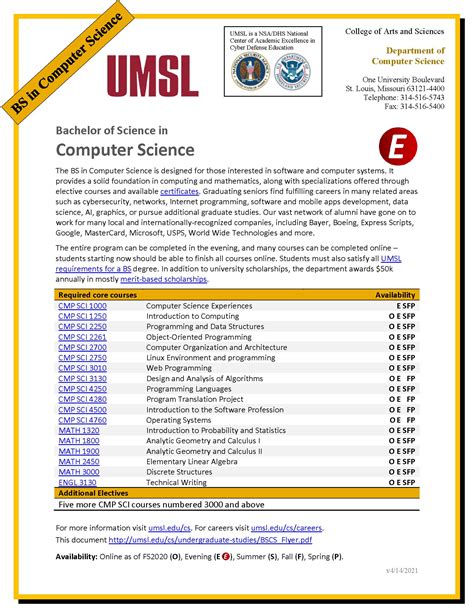 B S In Computer Science Umsl