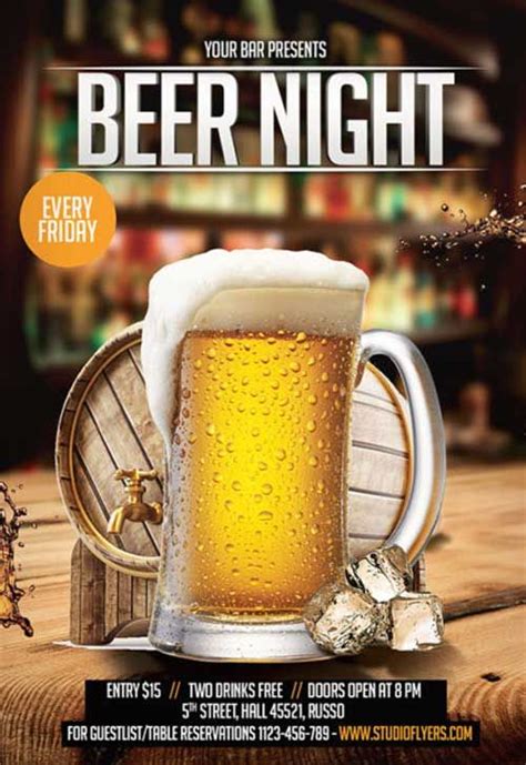 Beer Night Free Flyer Template Psd Freepsdflyer Beer Free Flyer