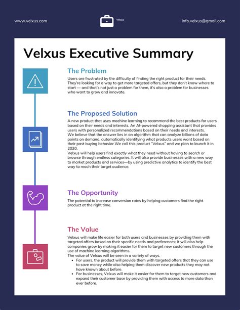 Best Startup Executive Summary Beispiel Venngage