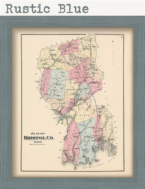 Bristol County Massachusetts 1871 Map Replica Or Genuine Original