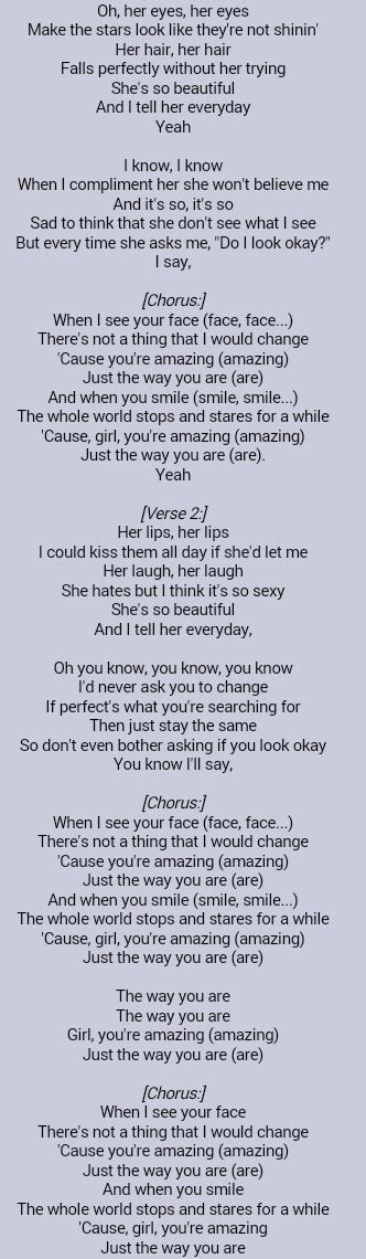 Bruno Mars Just The Way You Are Lyrics