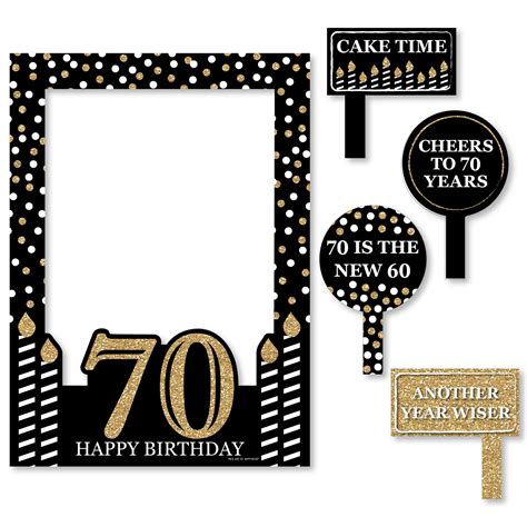 Buy Adult 70Th Birthday Gold Birthday Party Selfie Photo Booth