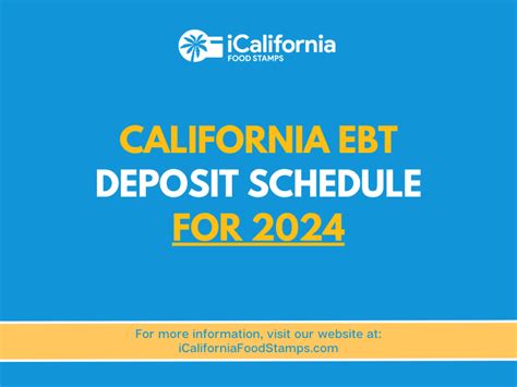 California Ebt Deposit Schedule For 2024 California Food Stamps Help