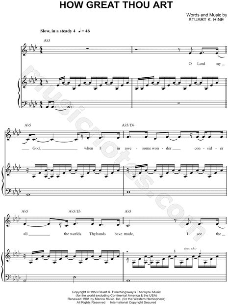 Carrie Underwood How Great Thou Art Sheet Music In Ab Major