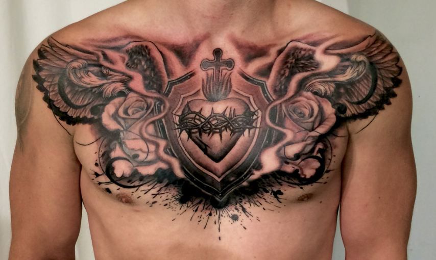 Chest Name Cover Up Tattoos For Men Scribb Love Tattoo Design