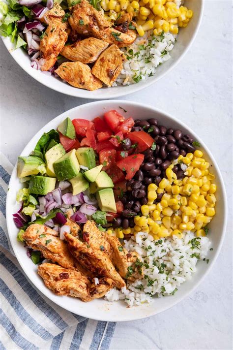 Chicken Burrito Protein Bowl Chipotle Inspired Recipe Feelgoodfoodie