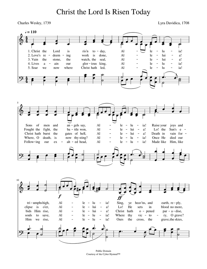 Christ The Lord Is Risen Today By Charles Wesley