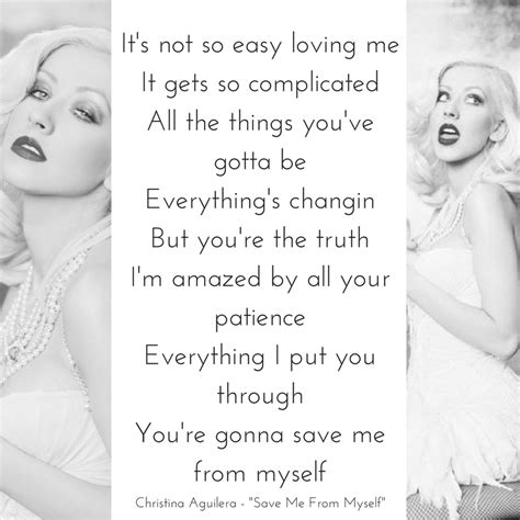 Christina Aguilera Edit Lyrics From Her Song Save Me From Myself