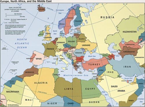 Cia Map Of Europe Made For Use By U S Government Officials