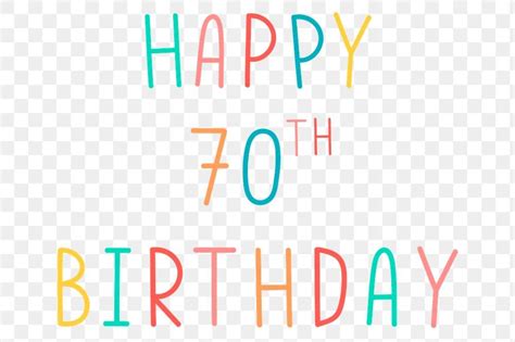 Colorful Happy 70Th Birthday Typography Design Element Free Image By