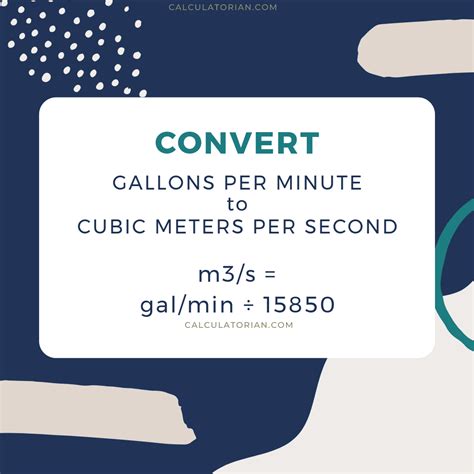 Convert From Gallons Per Minute To Cubic Meters Per Second