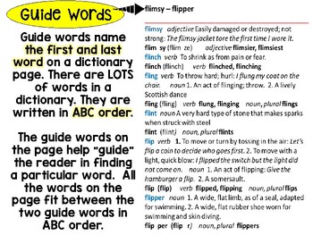 Dictionary Guide Words And Multiple Meanings Teaching Slides And