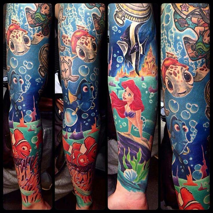 Disney Inspired Tattoos Sleeve Disney Tattoo Sleeve Disney Tattoos