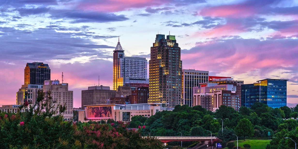 Downtown Raleigh Sunset R Northcarolina