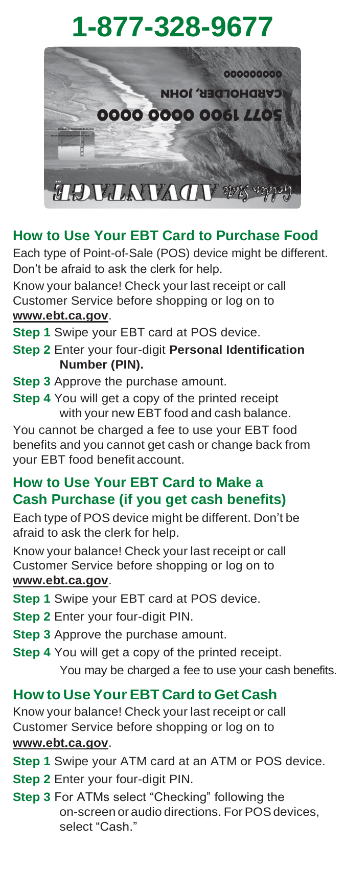 Electronic Benefit Transfer Ebt Card