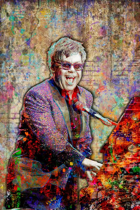 Elton John Tribute Poster Elton John Portrait Gift Elton John Tribut