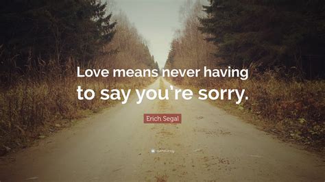 Erich Segal Quote Love Means Never Having To Say You Re Sorry 12