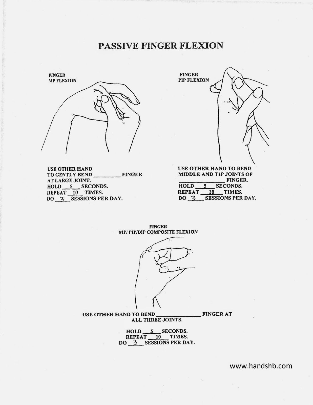 Examples Of Finger Exercises Hand Therapy Group