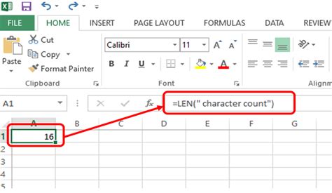 Excel Character Count