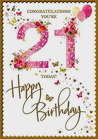 Female Happy 21St Birthday Greeting Card Cards