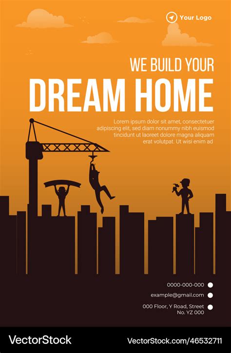 Flyer Design Of We Build Your Dream Home Vector Image