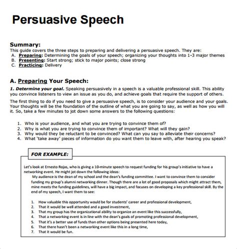 Free 7 Sample Persuasive Speech In Pdf