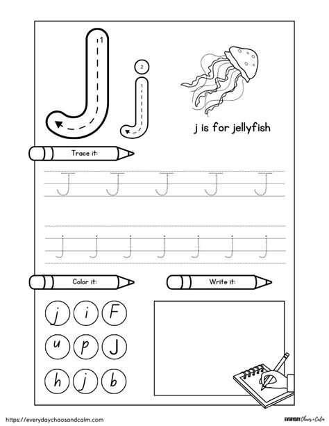 Free Letter J Pictures Worksheets Printable Pdf