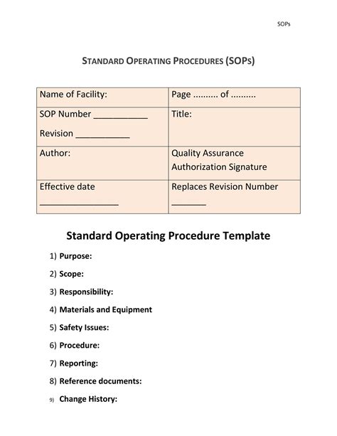 Free Sop Template Guide To Create Your Own Sop Template